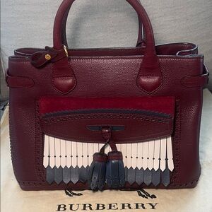 Burberry Maroon Satchel / Crossbody Bag